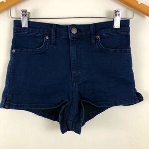 Free People Blue Denim High Rise Shorts 24